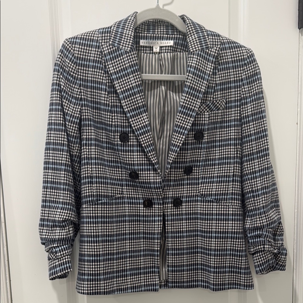 Veronica Beard Black and White Plaid Blazer